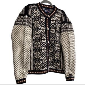 Shjaeveland Pure New  Wool Norway Made Long Sleeves Bottom Up Cardi  Size M